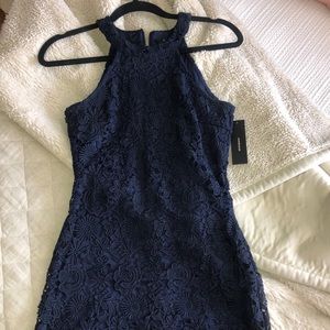 BRAND NEW Lulus Navy Lace Dress